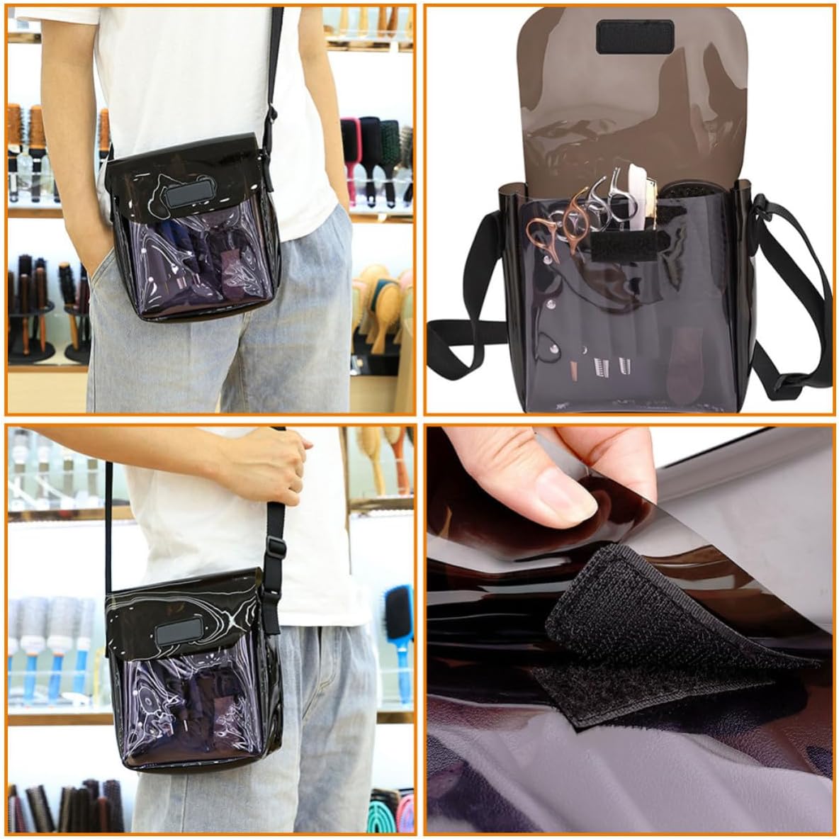 Portable Crossbody Hair Stylist Travel Bag with Lightweight Nylon and Pvc Material, Easy Access Hairdressing Tool Organizer for Daily Life and Personal Use