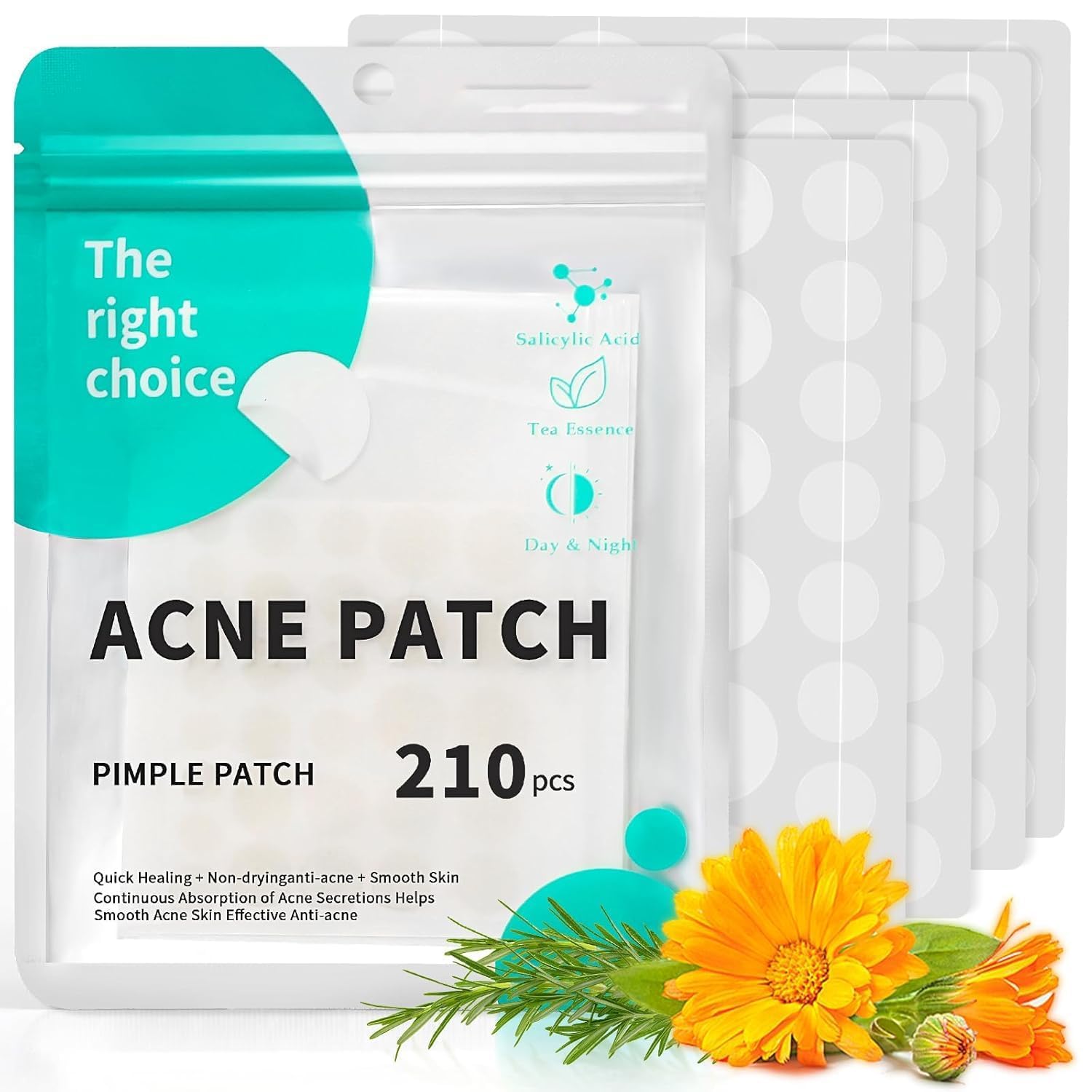 Pimple Patches for Face Hydrocolloid Patches for Covering Zits and Blemishes Spot Stickers with Salicylic Acid Tea Tree