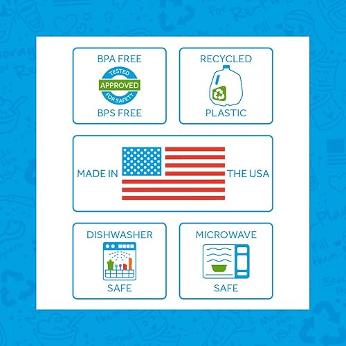 Miniatura 5 de Re-Play Juego de 4 vasos abiertos para niños pequeños, reutilizables y apilables para un fácil almacenamiento, aptos para lavavajillas y microondas,