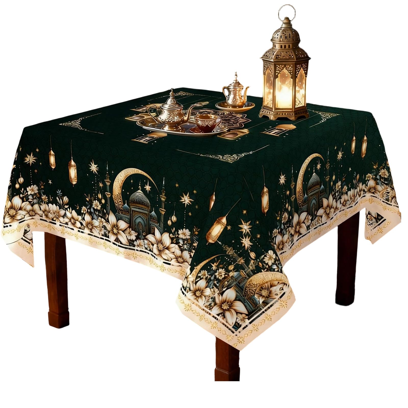 Tsophreniq Stylish Flannel Tablecloth Features Festival Designs for Homes and Traditional Parties Festival Decoration Tablecloth