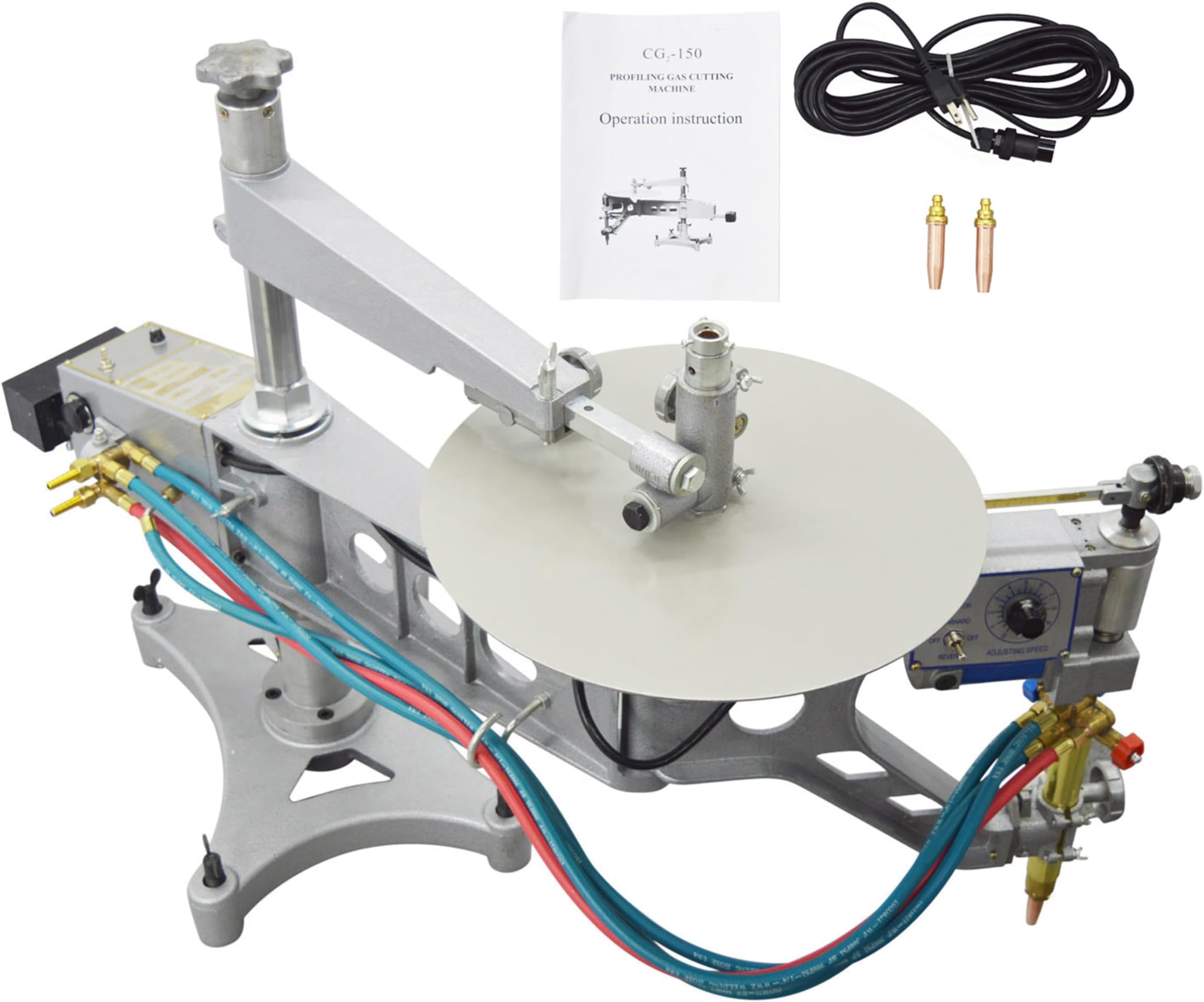 Automatic Gas Cutting Machine Portable Profiling Metal Cutter Circular Flame for Metalworking Alloy Copper Design CG2-150 Model 110V 2-29.5 inch/min