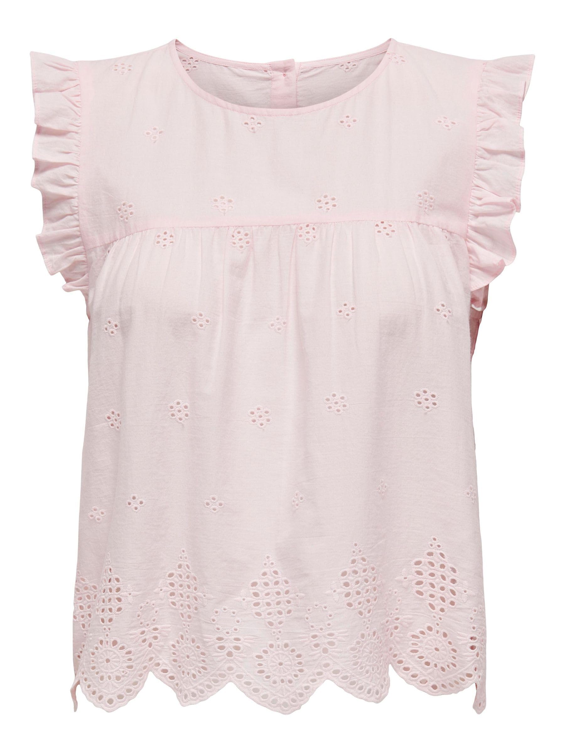 ONLY Onlsilla Life S/L Frill Top WVN Noos, Cradle Pink, 16