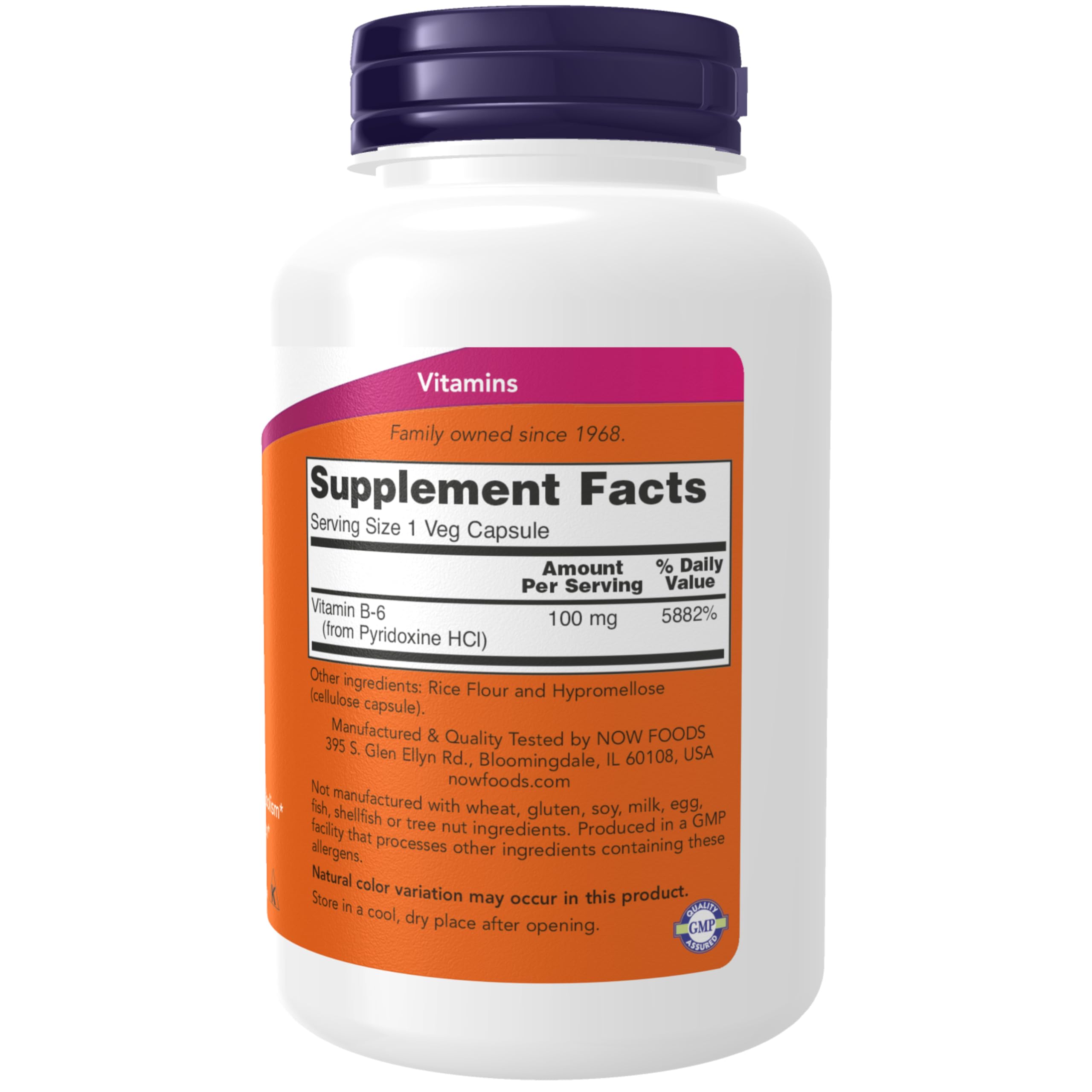 NOW Supplements, Vitamin B-6 (Pyridoxine HCl) 100 mg, 250 Veg Caps — Amazon image 2