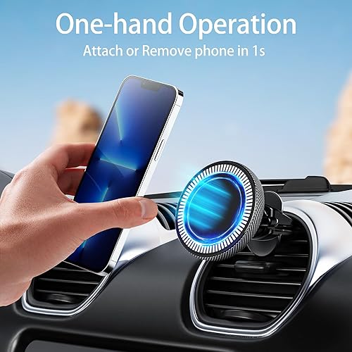 Miniatura 7 de 2023 Soporte para automóvil MagSafe, imanes potentes, soporte magnético súper estable para salpicadero y ventilación de aire multiángulos, soporte