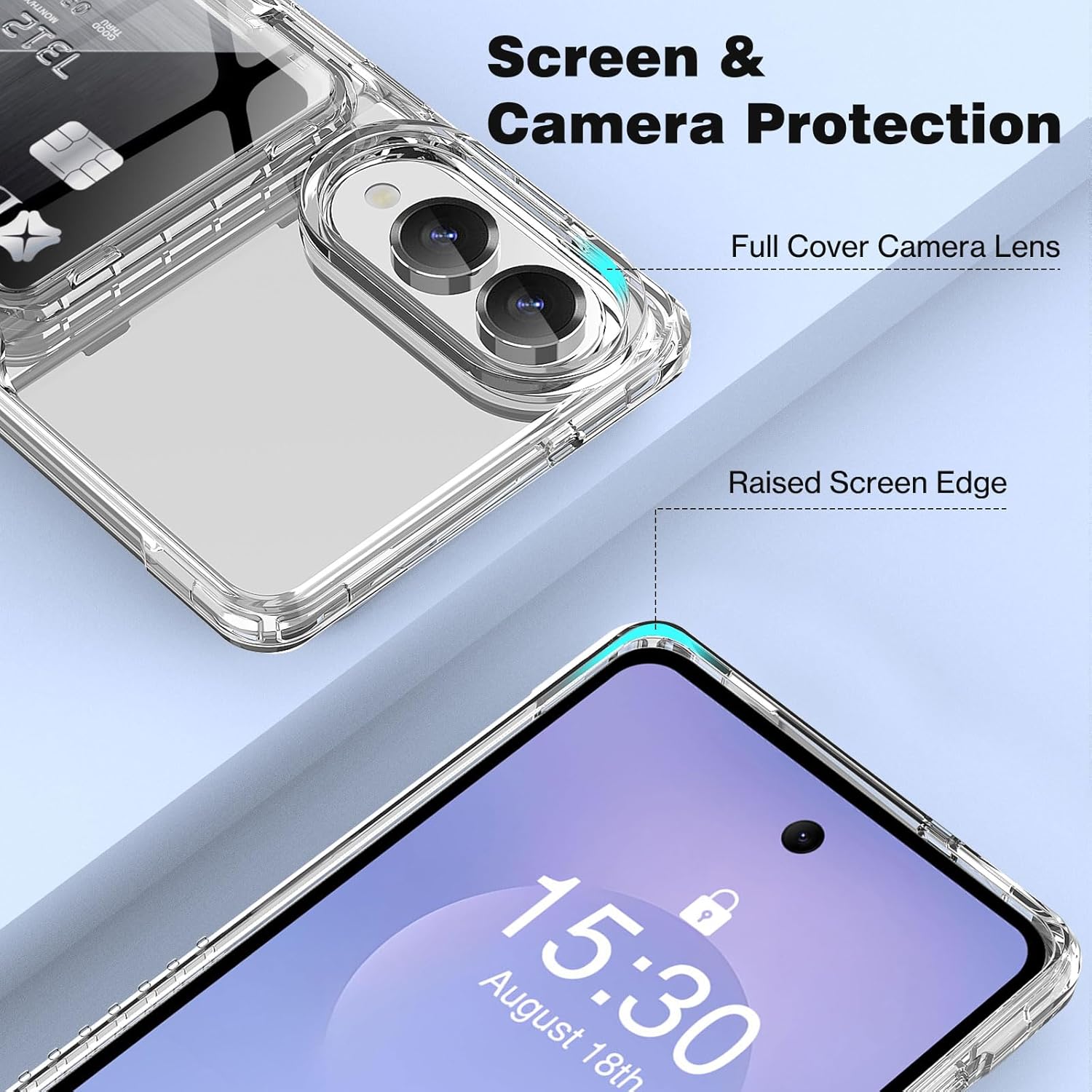 ACANDYA for Samsung Galaxy S25 Edge Case Wallet Clear with Card Holder Protective Shockproof Anti-Scratch Anti-Yellow Heavy Duty Protection Cover for Samsung Galaxy S25 Edge 6.7 inch Transparent - Image 6