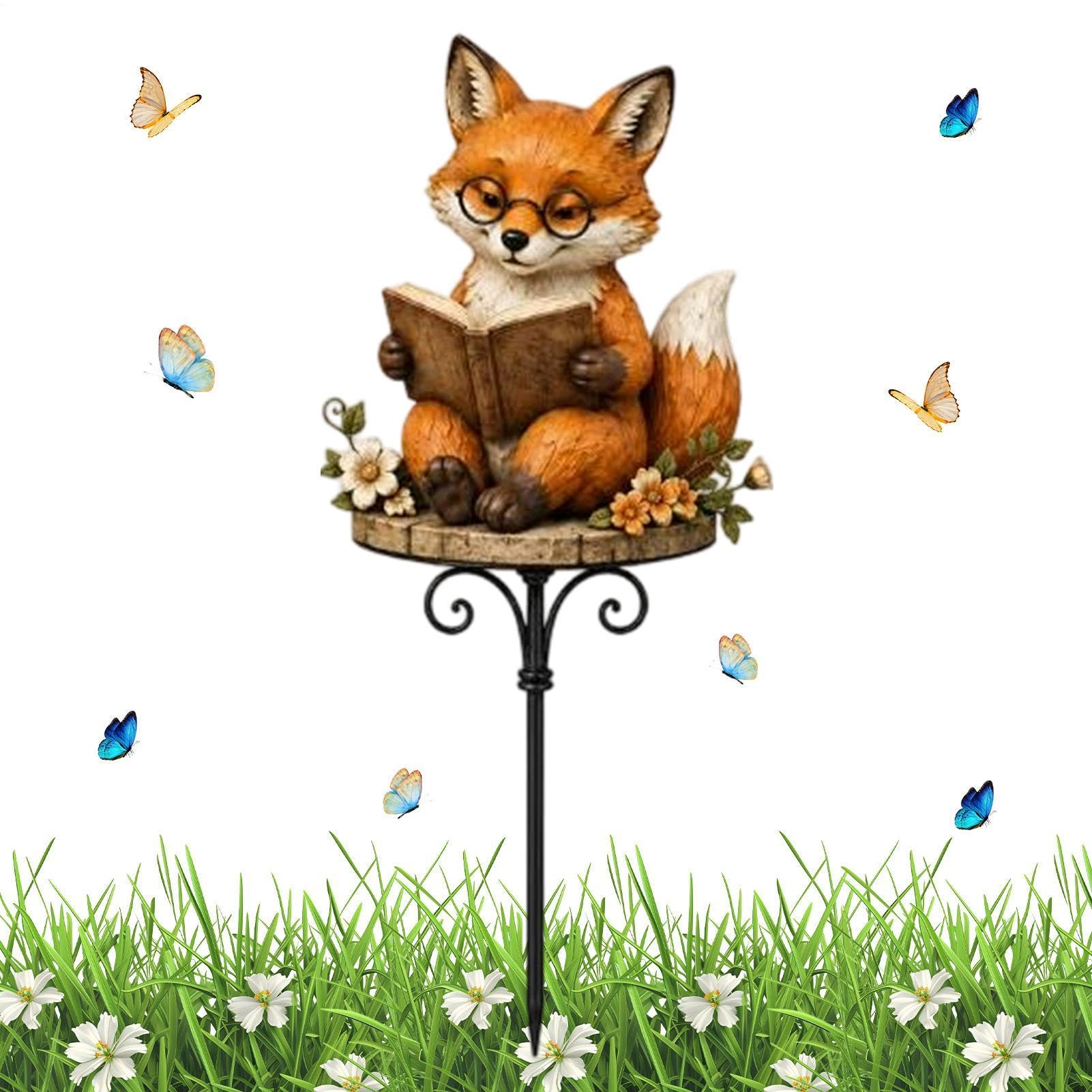 Figurines Pour Pots De Fleurs Figurines Animaux Lisant Piquets Décoratifs
