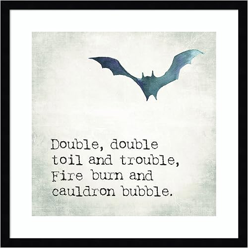 Amanti Art Framed Wall Art Print 21x21 Double Double Bat Portfolio, Animals Wall Art, Vintage Decor, Medium Poster Painting Artwork for Living Room,