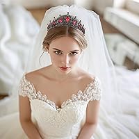 Vista 142 de Kamirola - Corona de reina y tiaras corona de princesa para mujeres y niñas, diademas de cristal para novia, princesa para bodas y fiestas (01)