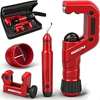SEDY Ultimate Tube Cutter Set: Heavy Duty 3/16"-2" Pipe Cutter, Mini 1/8"-7/8", Deburring Tool for Copper, Aluminum, PVC - Pro Precision Cuts