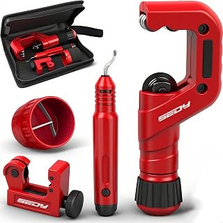 SEDY Ultimate Tube Cutter Set: Heavy Duty 3/16"-2" Pipe Cutter, Mini 1/8"-7/8", Deburring Tool for Copper, Aluminum, PVC - Pro Precision Cuts