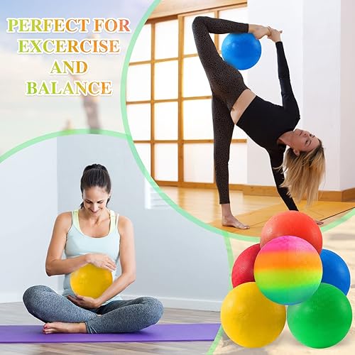 Miniatura 6 de 6 bolas de patio de recreo, bolas inflables de Dodge de 8.5 pulgadas, bolas de dodgball, pelota de goma con 1 bomba de mano para juegos de interior