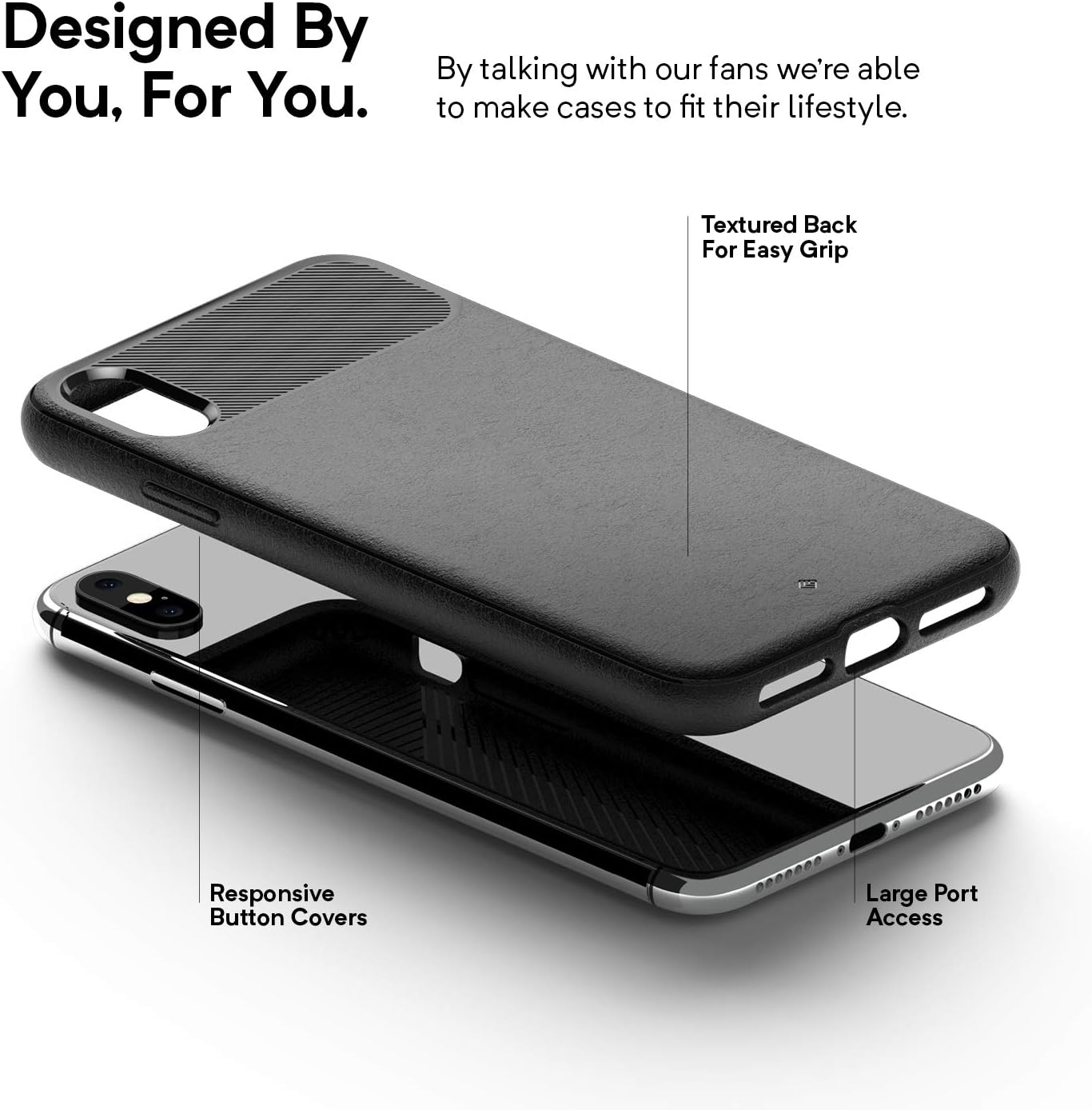 Caseology Vault for iPhone Xs Max Case (2018) - Rugged Matte Finish - Black