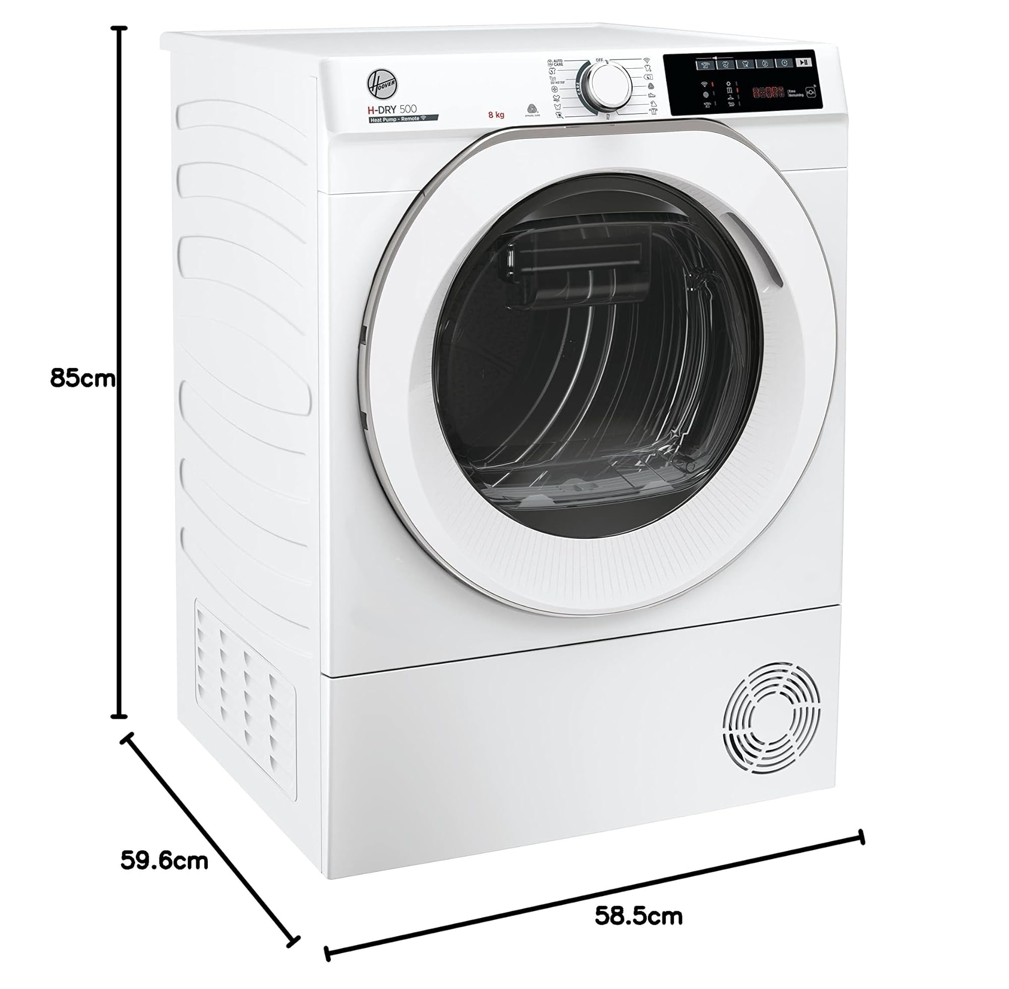 Hoover H-DRY 500 NDE H8A2TCEXS-S Wärmepumpentrockner I 8 kg I WiFi + Bluetooth I AquaVision, Schuhgestell