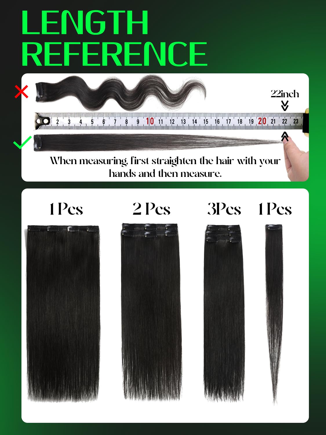 Anrosa Clip in Hair Extensions Real Human Hair 16 Inch Straight Hair Extensions Human Hair Clip in Extensions Black Woman Jet Black #1 120g 7pcs