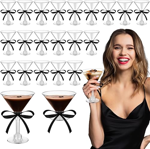 Miniatura 12 de Rtteri 36 piezas de decoración para fiesta de cumpleaños Espresso Martini, suministros de fiesta con tazas de plástico de 5 oz un poco más viejas,