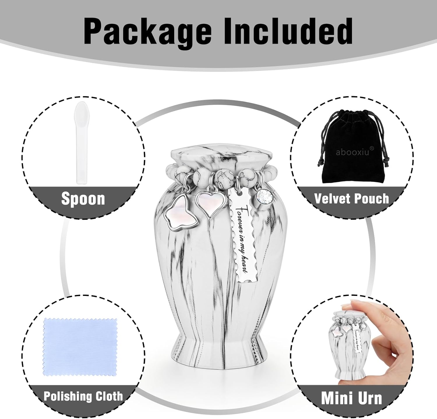 Abooxiu Small Urns for Human Ashes Keepsake 2.85 Inches Mini Urns for Ashes Memorial Small Cremation Urn Ash Keepsake Urns Mini Funeral Burial Decorative Urn for Adult Males Females Pets - Image 7