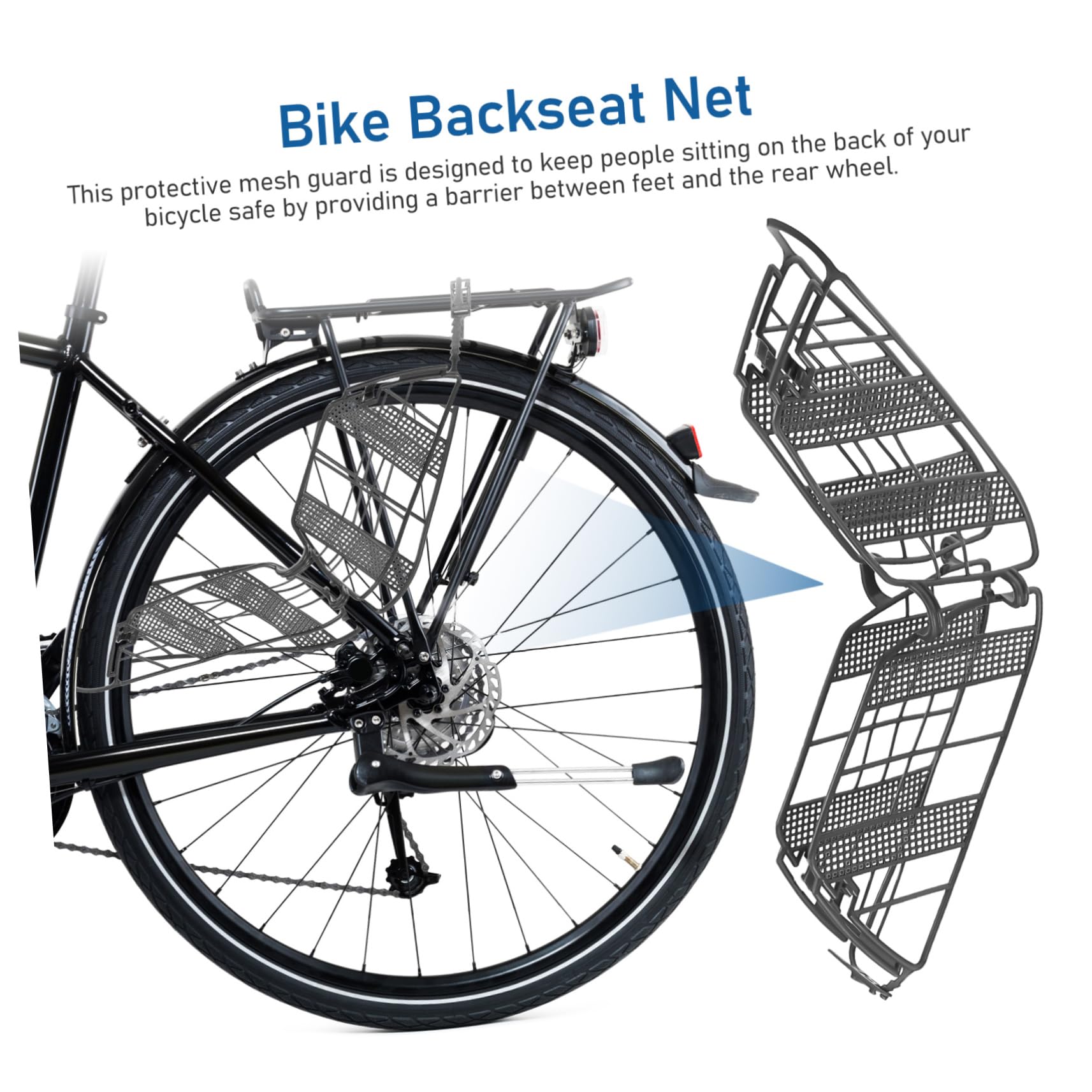 Toddmomy Bike Rear Wheel Net Guard Protective Mesh for Bicycle Seat Dress Guard Wheel Rear Seat Protection Easy Install