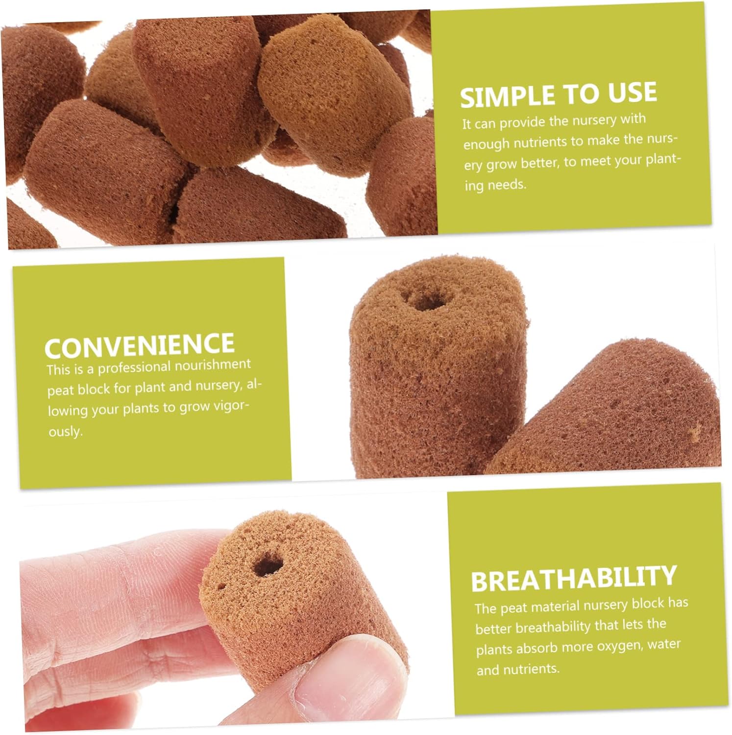 TOYANDONA 500pcs Soilless Cultivation Nursery Blocks Professional Nutrient Blocks for Plant Growth Excellent Water Retention and Permeability for Hydroponic Gardening and Transplanting