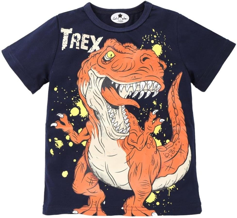 Dinosaur Shirts for Big Boys Franterd Summer Short Sleeve Tops Tee for Kids Size 2 3 4 5 6 7T