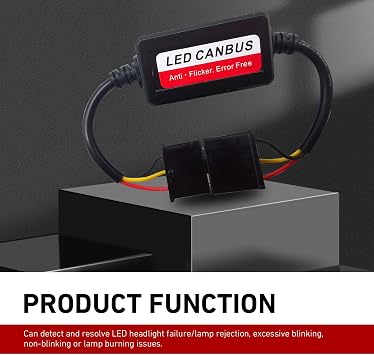 2 PCS H4/9003 LED Light Bulb Decoder, Anti Flicker Harness Error Free Decoder, Radio Audio Static Eliminator, Universal 7 Inch Round Light Systems Canbus Filter, for Most Cars, Trucks, SUVs