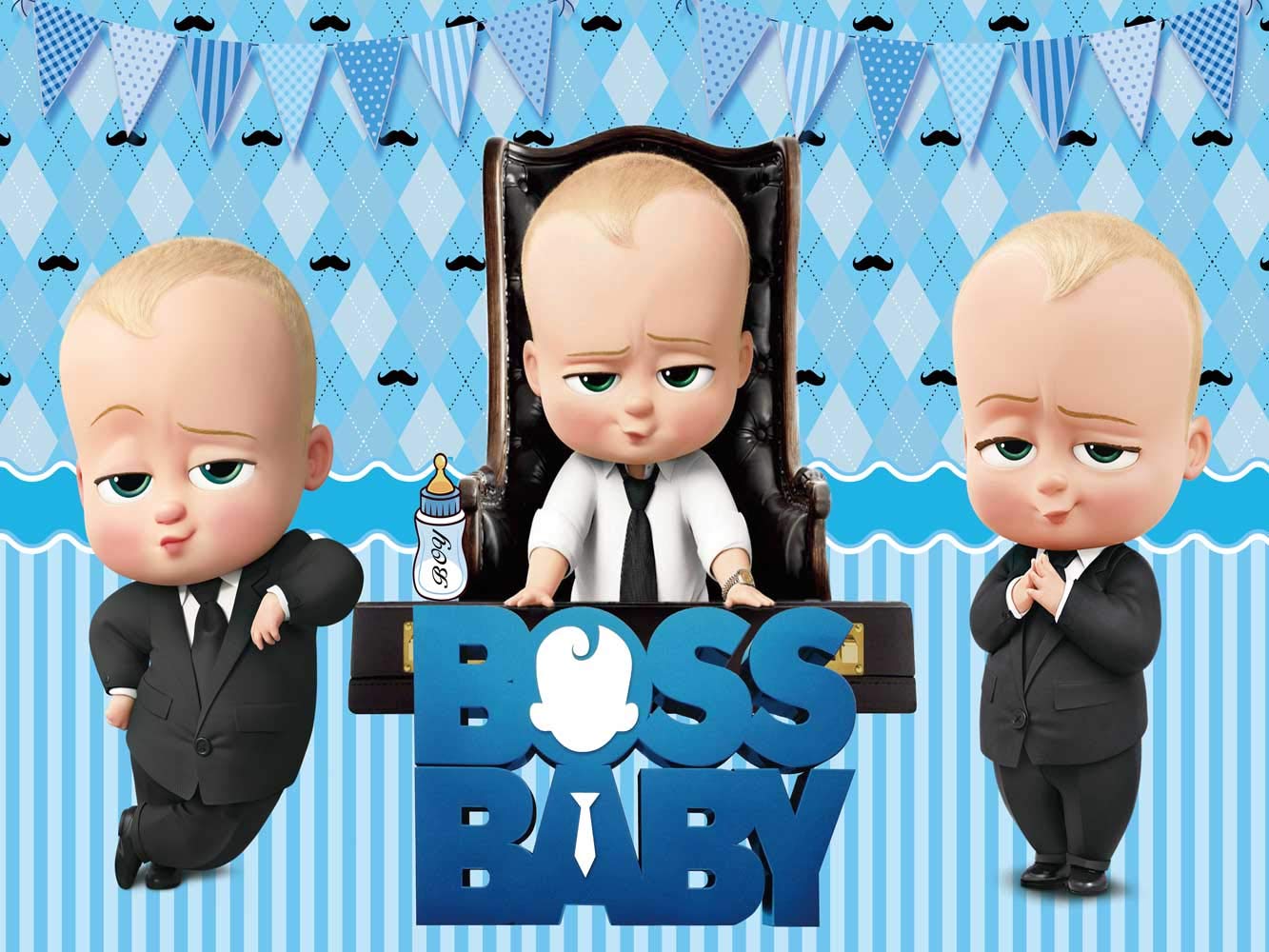 Buy Boss Baby Backdrop Birthday Baby Shower Boy White Party
