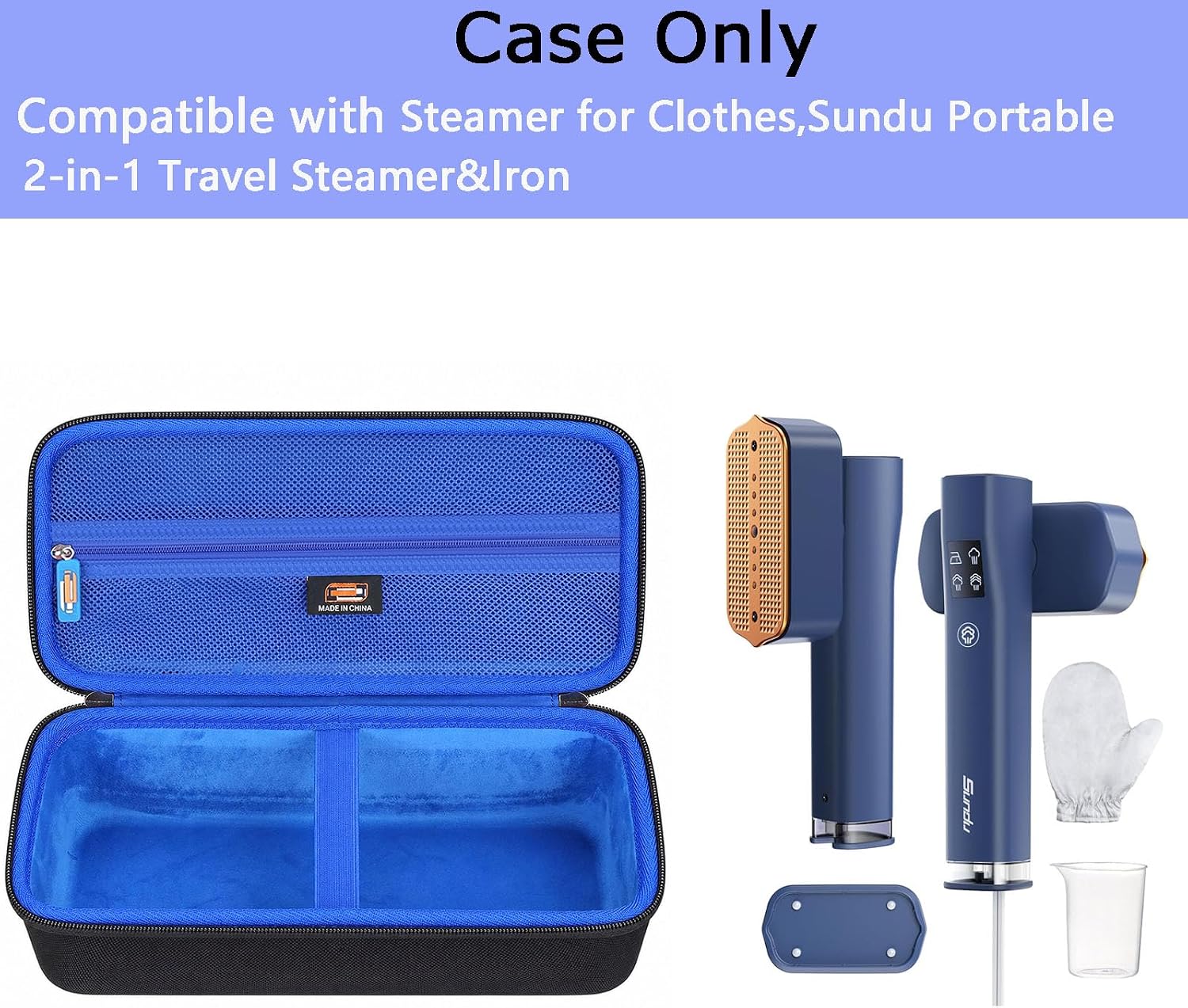 Hard EVA Case Compatible with Sundu/Nexdoo G7 2-in-1 Travel Steamer, Handheld Travel Clothes Iron Steamer Carrying Storage Organizer with Mesh Pocket for Accessories (Case Only)