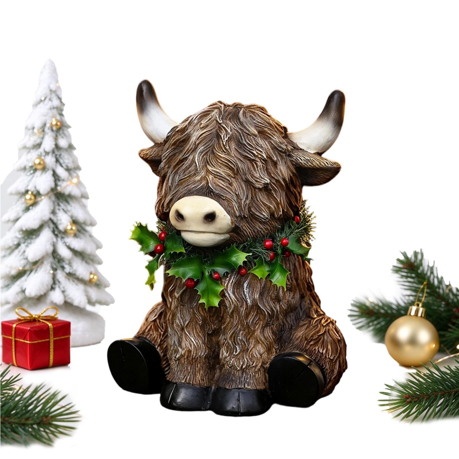 Genérico Estatua de Figura Resina Animal Navidad Escritorio