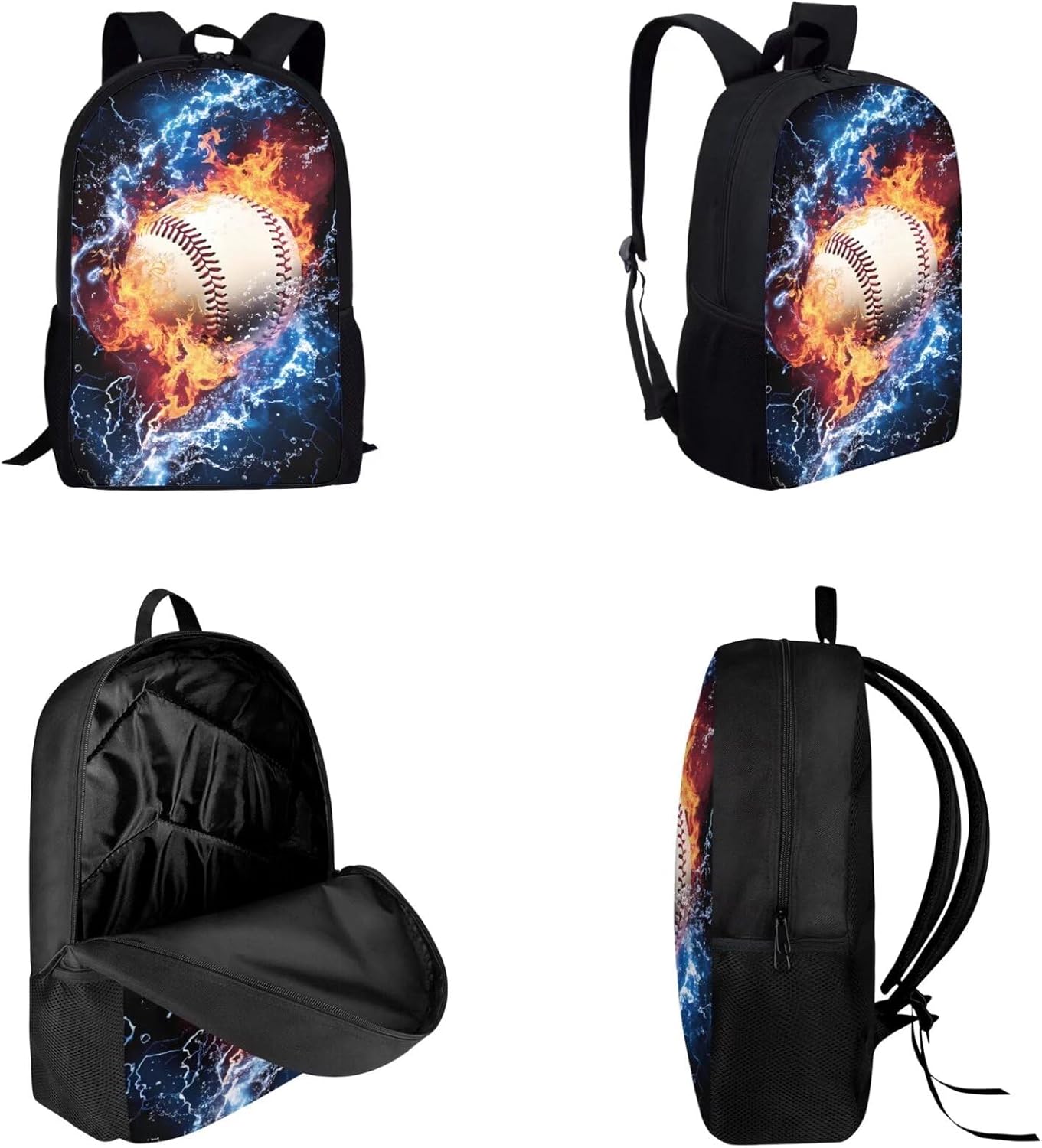 FOR U DESIGNS Boys Backpacks Ages 8-10 Baseball Bookbag and Lunch Box Set Kids Pencil Case Pouch for Elementary Kindergarten Middle School Outdoor Travel