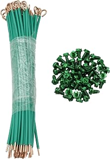 HEVIDUBANA Pack of 50 UL Listed 12 AWG Copper Grounding Pigtails with Ground Screws - 8 Inch Solid Wire for Outlets