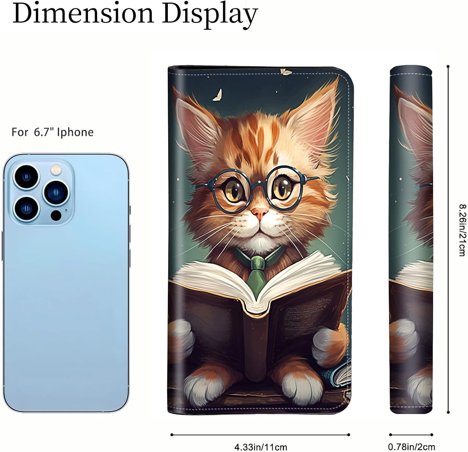 Reading Cat Passport Holder for Travel Essentials,Slim Travel Wallet RFID Blocking Card Case Cover Passport Cover,Passport Book Holders for Women/Men