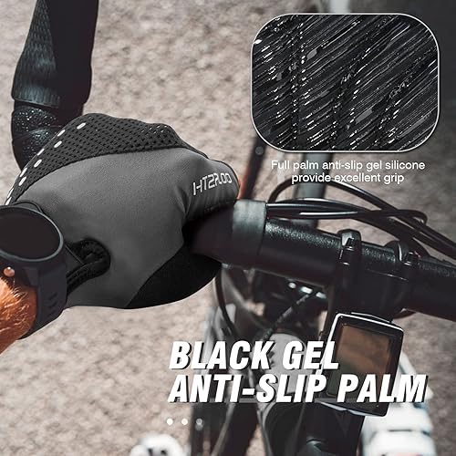Miniatura 5 de Guantes de ciclismo para hombres y mujeres con almohadilla antideslizante que absorbe los golpes, peso ligero, ajuste agradable, guantes