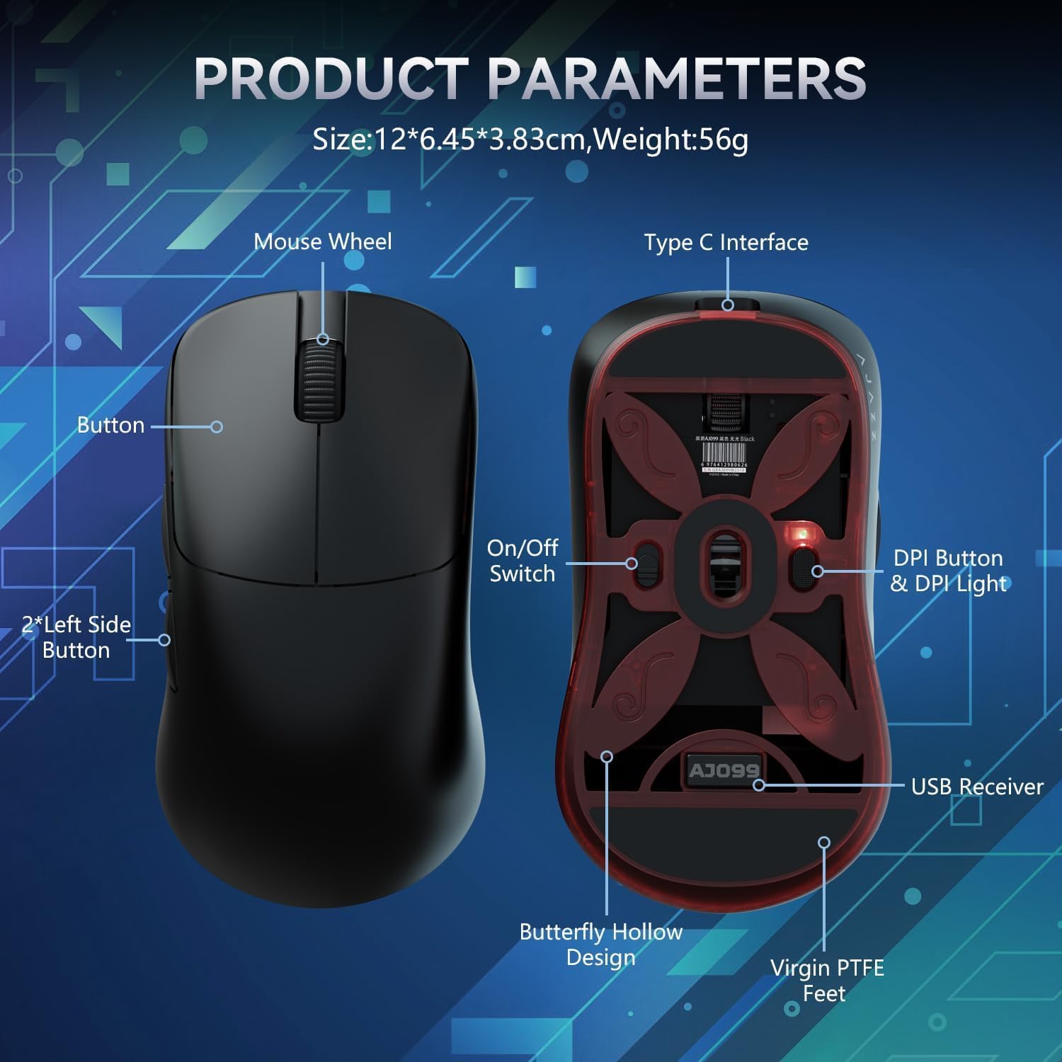 Ajazz AJ099 Product Parameters and Components