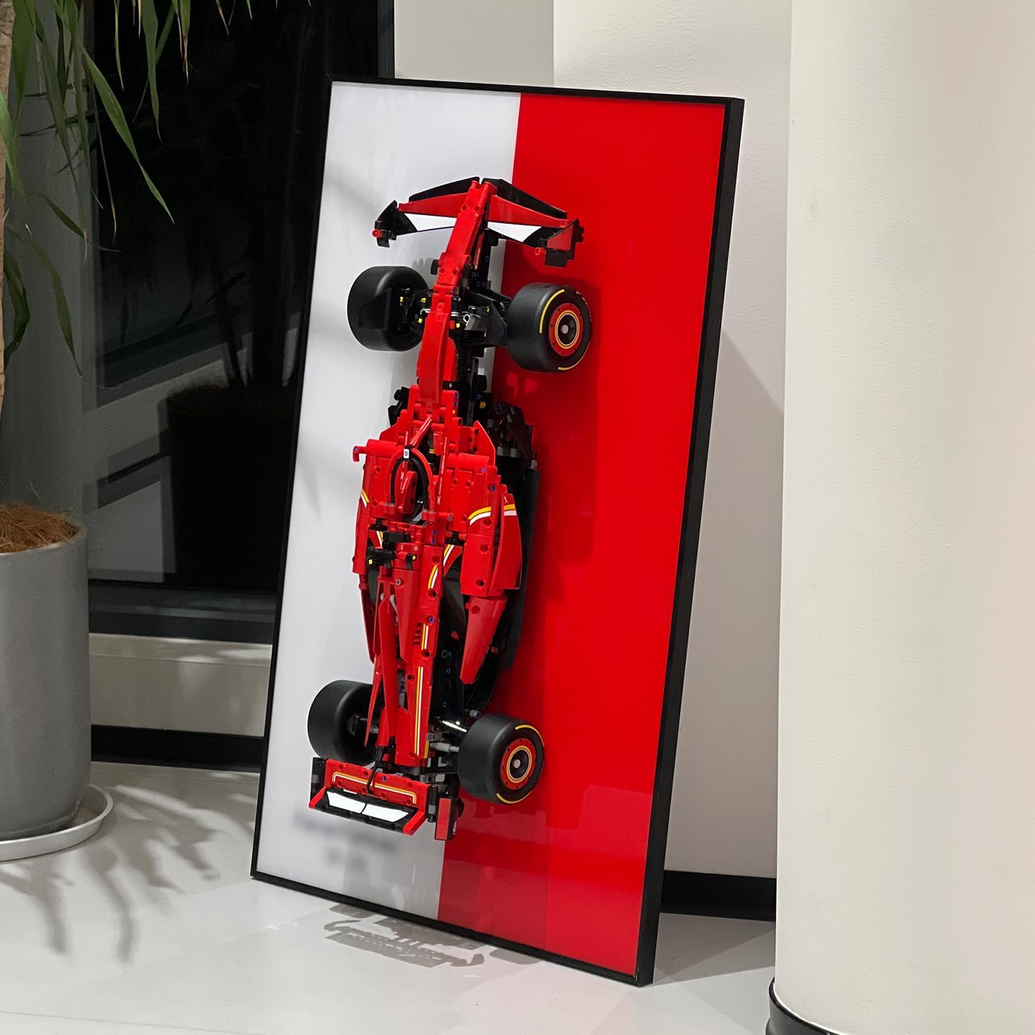 iLuane Display Wallboard for LEGO Technic Ferrari SF-24 42207 Race Car Model Kit, Adult Collectibles Wall Mount, Home or Office Décor, Two-Tone (No Car Included)