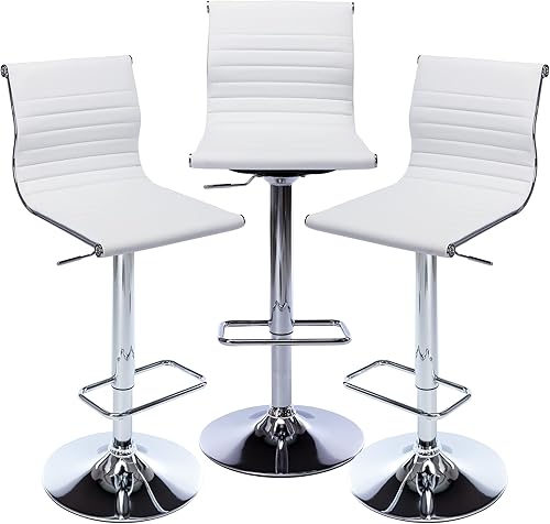 Miniatura 25 de chairus Juego de 2 taburetes de bar giratorios modernos, taburetes de bar ajustables con altura de mostrador, taburetes de piel sintética sin brazos