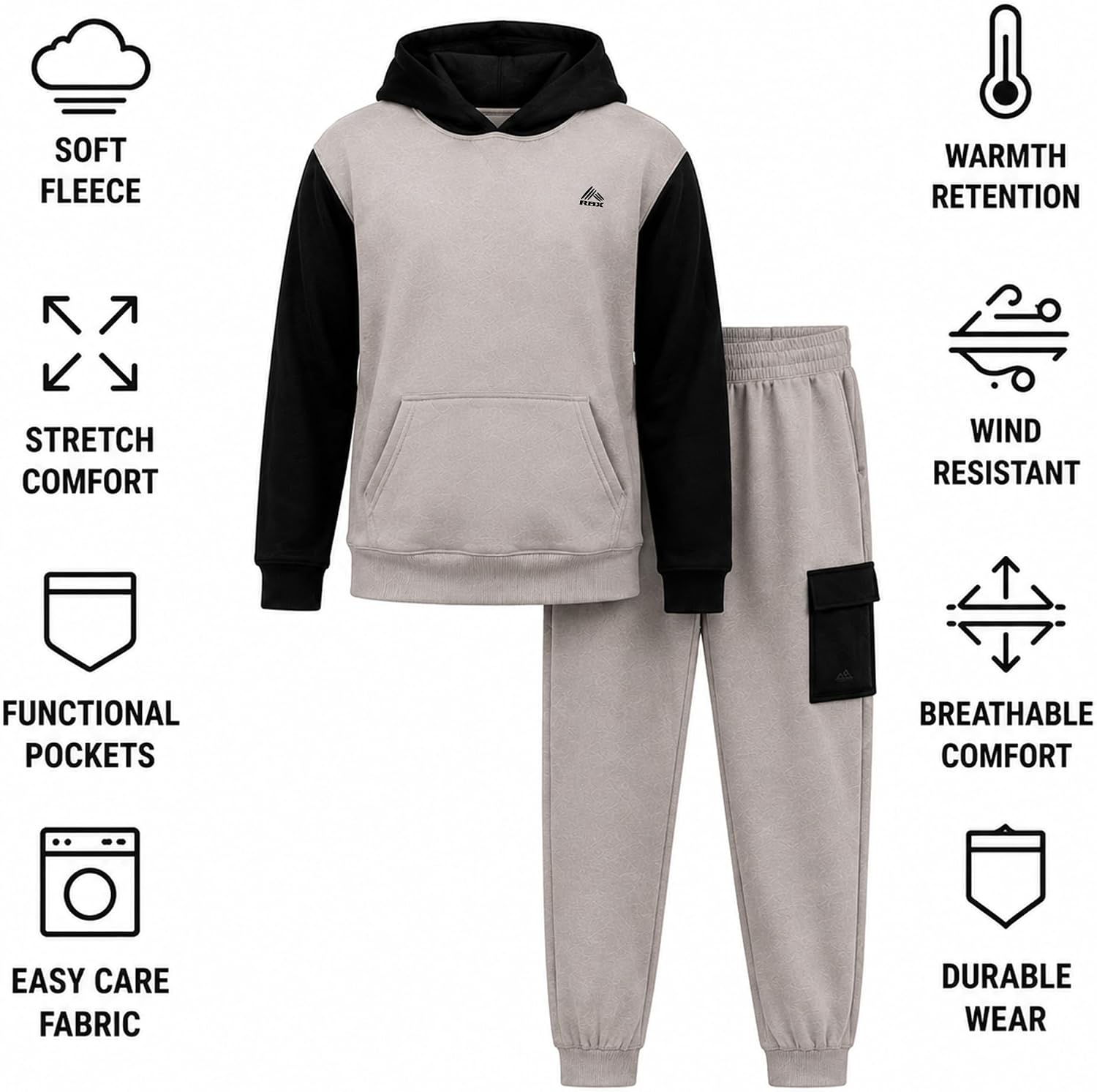 RBX Boys Sweat Suit Set 2 Piece Pullover Fleece Hoodie & Jogger Pants 2T-12 image 5