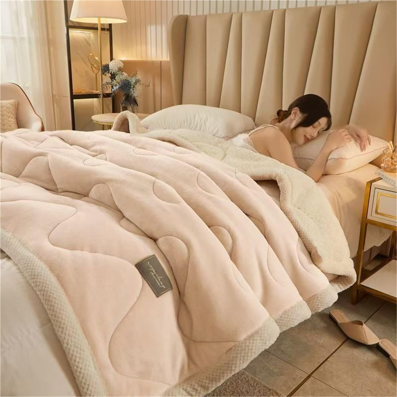 Ultra Soft Fleece Blanket，Double Layer Thickened Lamb Plush Blanket,Flannel Luxury Queen Blanket，Warm & Breathable - All Season(Color9,200x230cm)