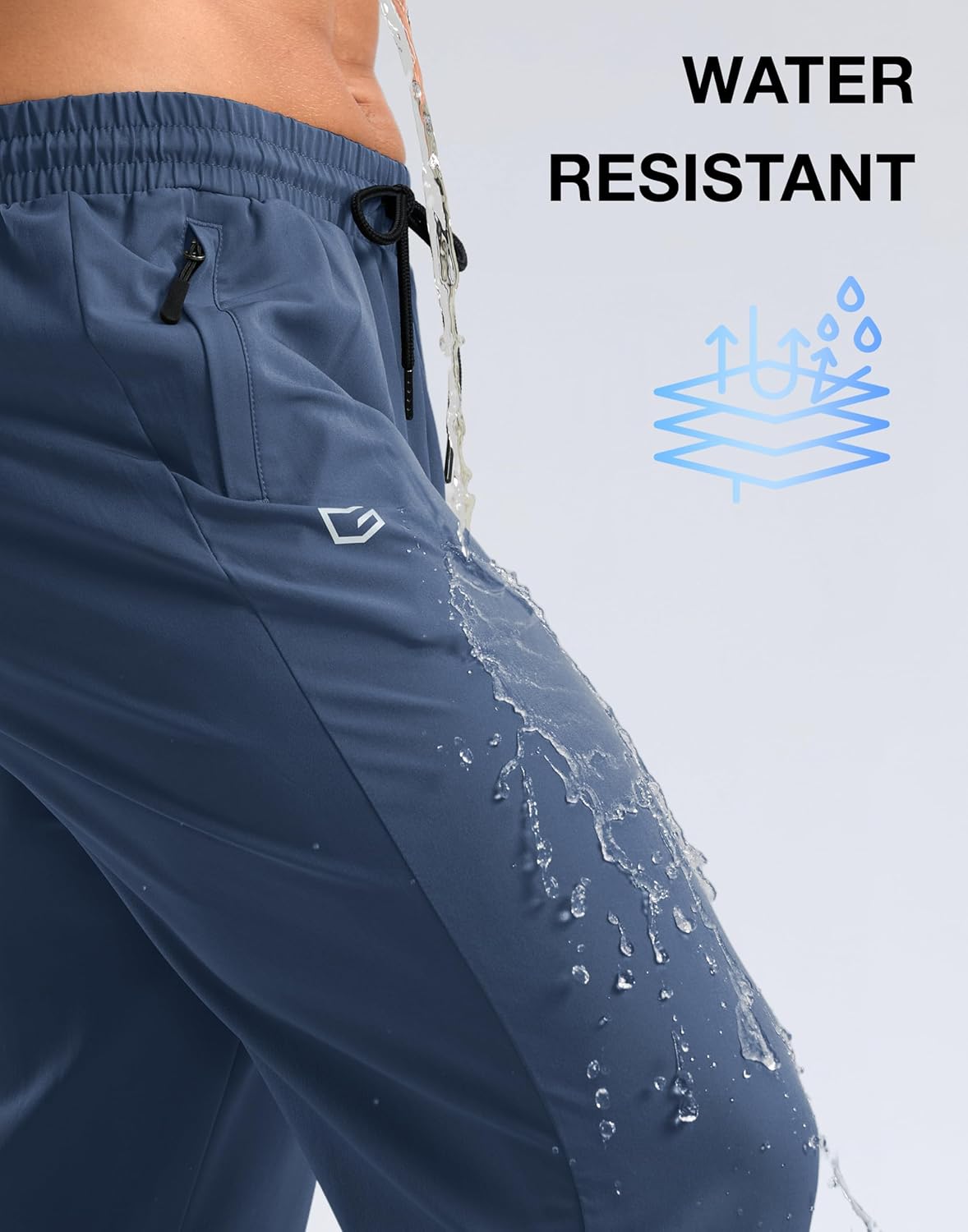 G Gradual Men's Lightweight Pants with 3 Zipper Pockets Athletic Workout Sweatpants Quick Dry Running Hiking Pants for Men - Image 7