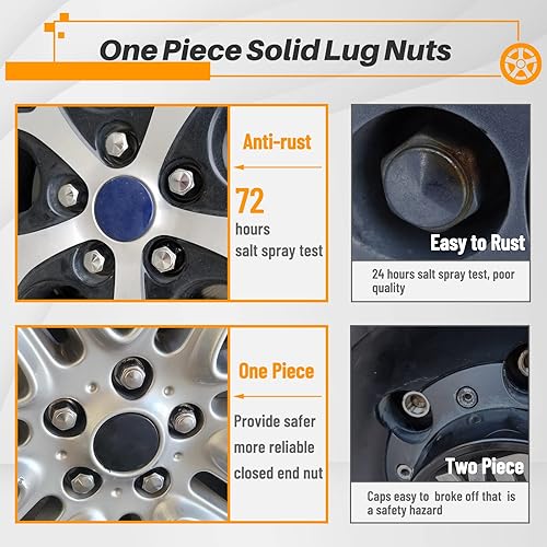 Miniatura 11 de MIKKUPPA 24 tuercas de llanta M14x2.0 – Reemplazo para Ford F-150 2004-2014, Ford Expedition 2003-2014, ruedas Lincoln Navigator 2003-2012 – Tuercas