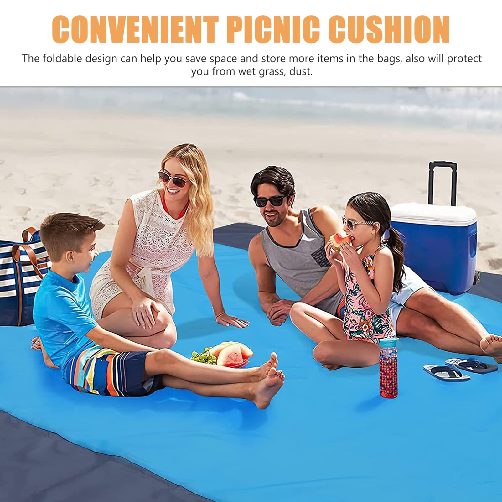 Tappetino da Picnic Pieghevole Grande Coperta da Spiaggia Tappeto per Campeggio Picnic Parchi Escursioni Tasche per Riporre Oggetti