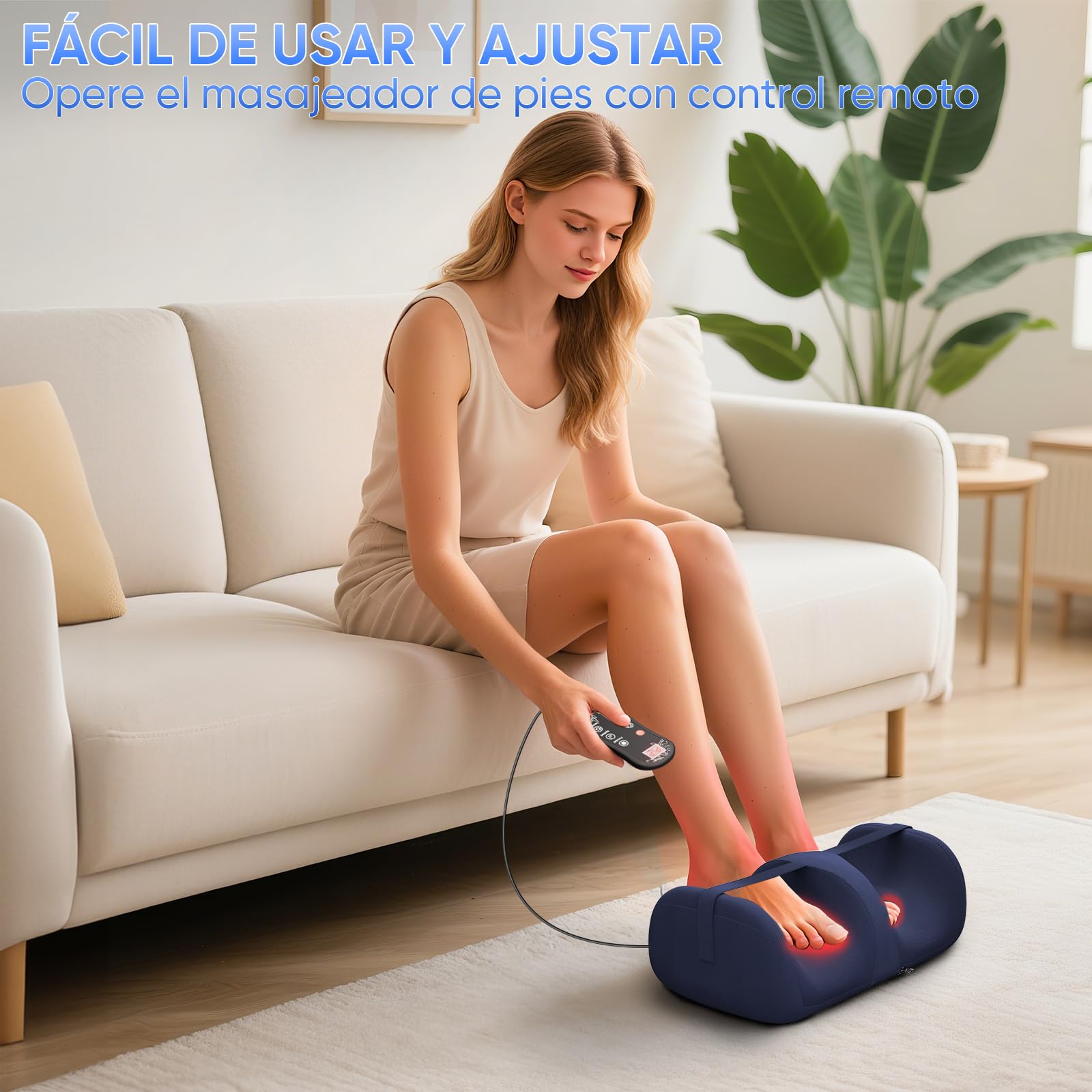 Tisscare Masajeador Shiatsu 4 en 1 para Pies con Calor y Mando a Distancia - Masajeador Eléctrico de Pies para Aliviar Dolor, Mejorar Circulación, Ligero y Portátil, Regalo para Padres