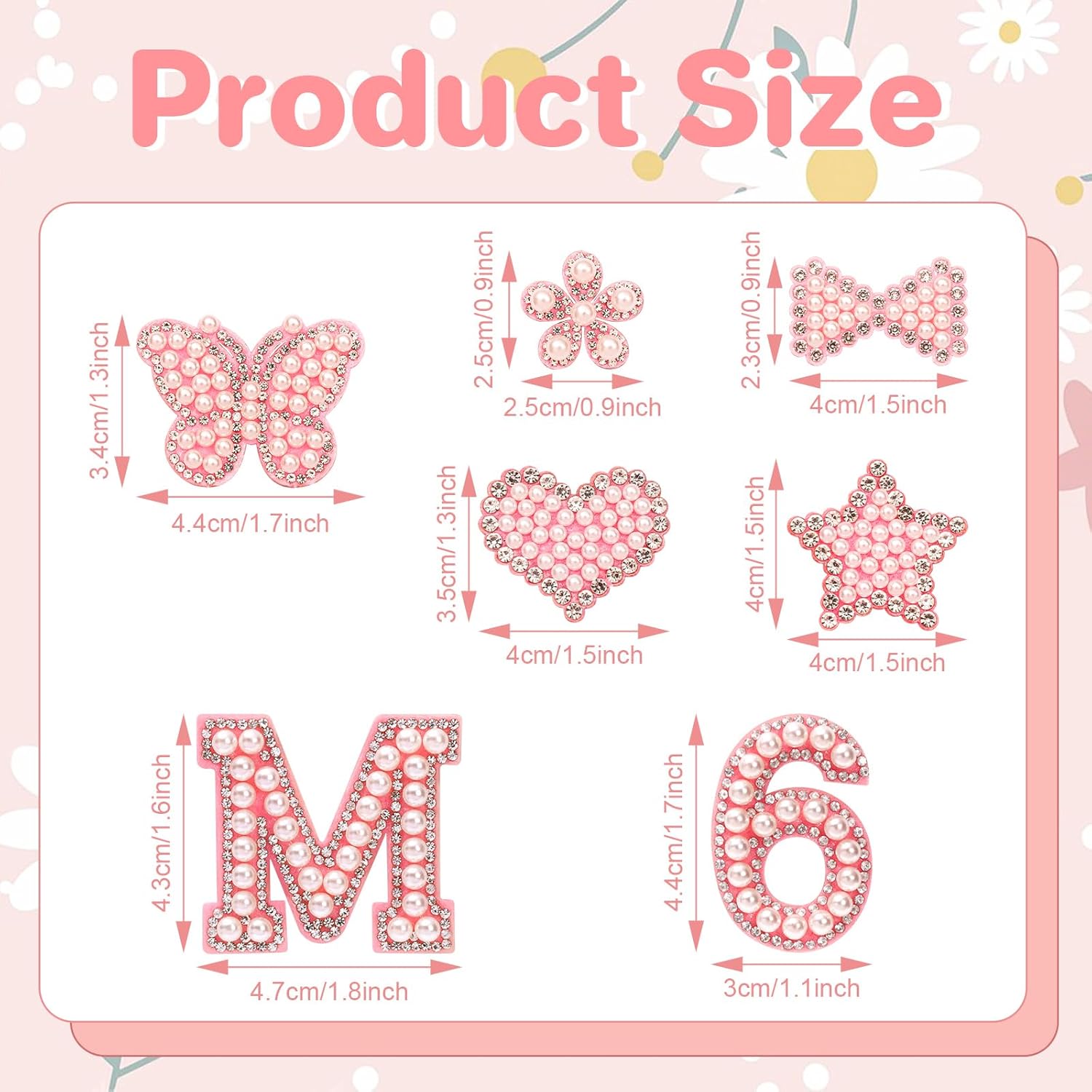 82Pcs Self Adhesive Pearl Letter Patches (A-Z),Number Patch 0-9,Glitter Pearl Letter Patches Rhinestone Applique for DIY Clothes, Bags, Shoes Pink