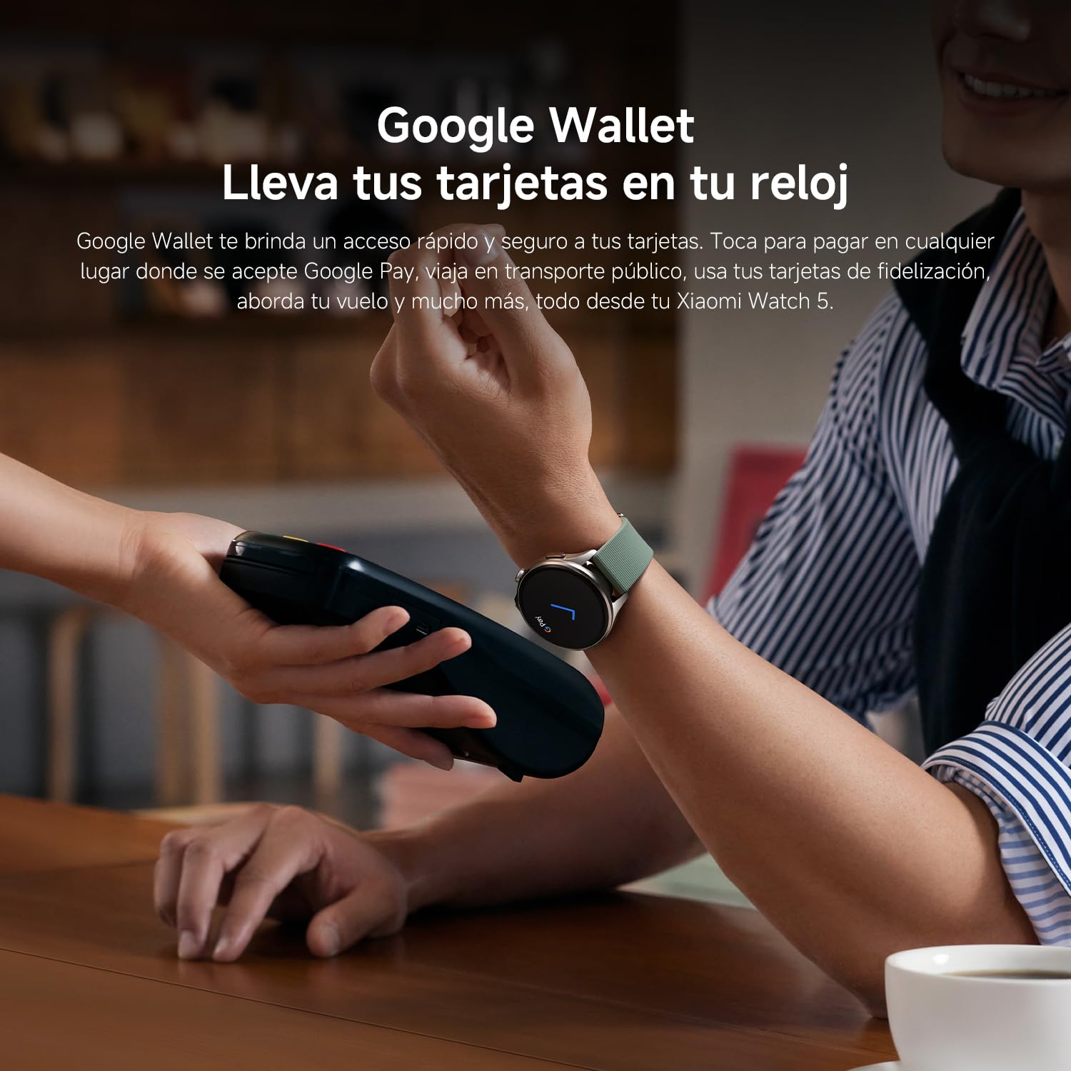 XIAOMI Watch 5 Smartwatch 47 mm, Google Wear OS, pagos NFC, AI con Gemini, Pantalla de 1,54”, hasta 6 días de autonomía, GPS y Seguimiento Fitness, Bluetooth, Solo para Android, Verde