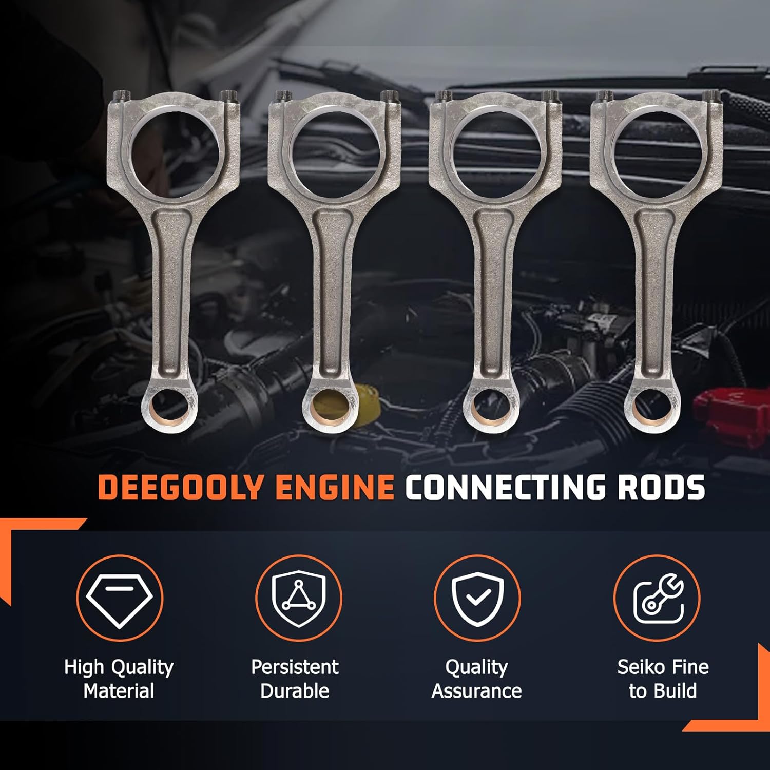 23510-2G400 Engine Connecting Rods Fit for Hyundai Creta for Elantra Sonata for Kia Forte K3X K4 Soul for Sportage 2.0T 2009-2014 Vehicles Replace for G4KF