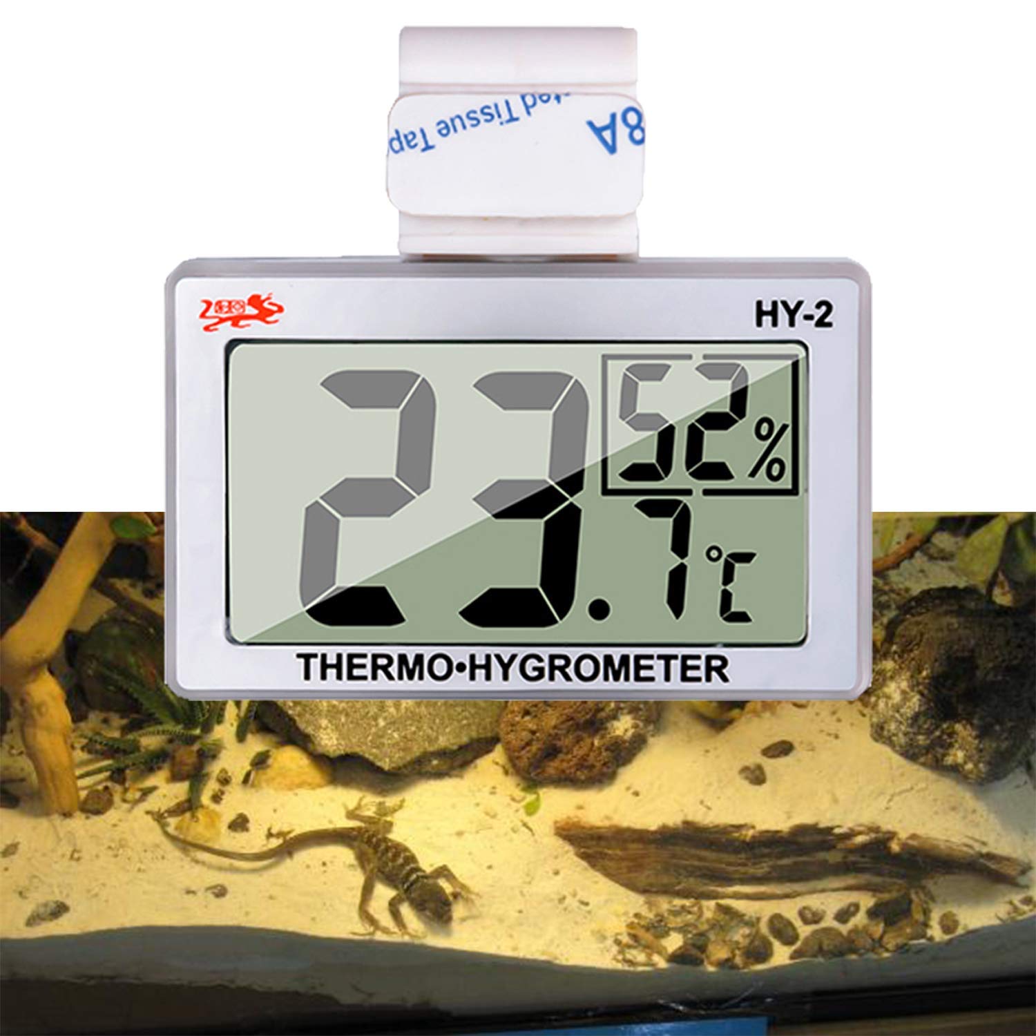 capetsma Thermomètre hygromètre numérique pour reptiles, terrarium de reptiles, moniteur de température et d'humidité en acrylique et verre, précis – facile à lire – Pas de fils désordonnés