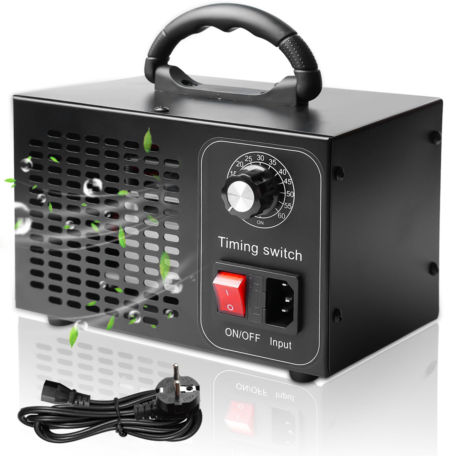 Generator ozonu 60000 mg/h: urządzenie ozonowe, wydajna dezynfekcja ozonu, oczyszczacz powietrza, funkcja automatycznego oczyszczania powietrza, przemysłowy generator ozonu, timer, do pomieszczeń