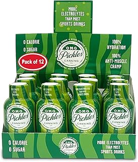 OMG Pickles Dill Pickle Juice Shots for Cramps, Hydration & Sport Recovery - Sports Drink Shots - Electrolyte Drink for Leg Cramp Relief - 2 Oz Shot - Pack of 12