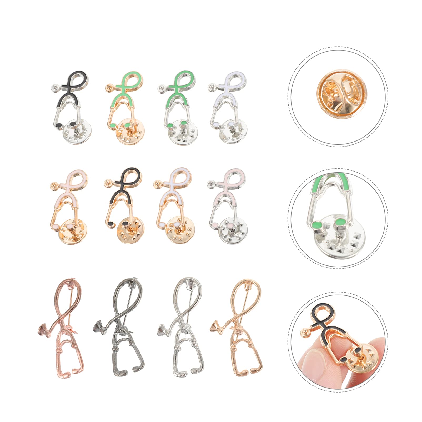 CALLARON -brosche Wassermelonen-pin-abzeichen Halskette Stifte Gold Vintage - Abstecknadeln Brosche Vintage Brosche in Stethoskopform Bruststift Aus Legierung 12st