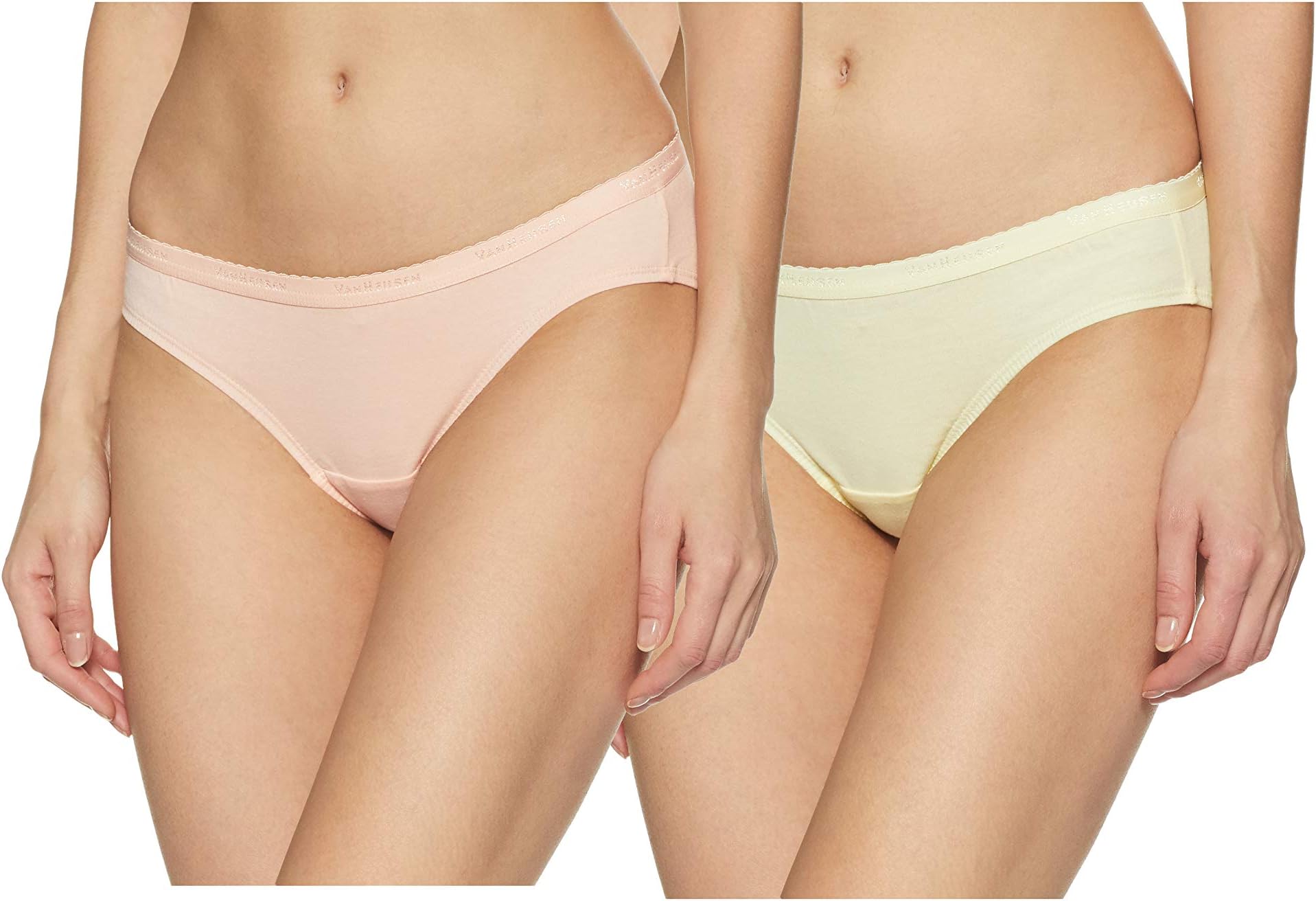 Van HeusenWomen Cotton Solid Pack of 2 Bikini Panty - Anti Bacterial, Moderate Coverage (Colors May Vary)
