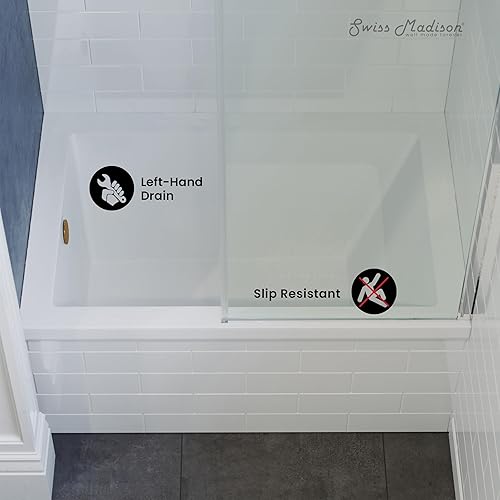 Miniatura 116 de Swiss Madison Voltaire - Bañera de alcoba de drenaje a mano izquierda de 60 x 30 pulgadas Bisque Brillante