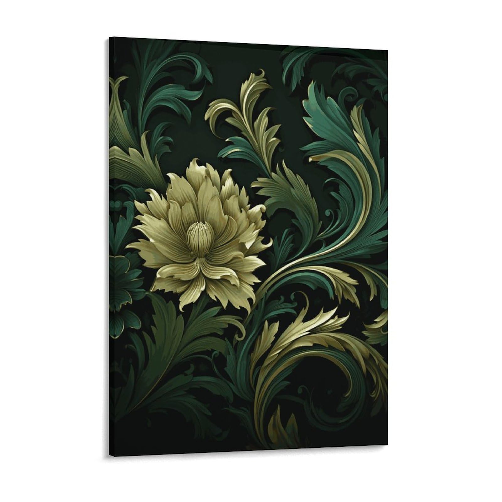 NTVOWPZO Dark Green And Green Style Canvas Wall Art for Bedroom 12x16inch Canvas Prints Artwork for Walls Modern Picture Artwork Painting for Living Room Aesthetic Wall Paintings for Bathroom Kitchen